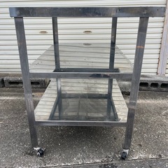 業務用ステンレス作業台　3段　キャスター付き　厨房　W90×D65×H76の画像