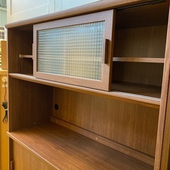 🌼日本製🌼noce キッチンボード レンジボード 食器棚 ウォールシェルフ カップボード  デザインガラス🐚モダン 北欧 ノーチェ　NO.2280Fの画像
