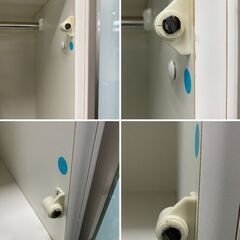 ニトリ 3ドア ワードローブ オレオール 幅100 高さ180 ハイグロスホワイト木目 衣類収納 ハンガー 洋服 観音 中古家具 店頭引取歓迎 R9874の画像