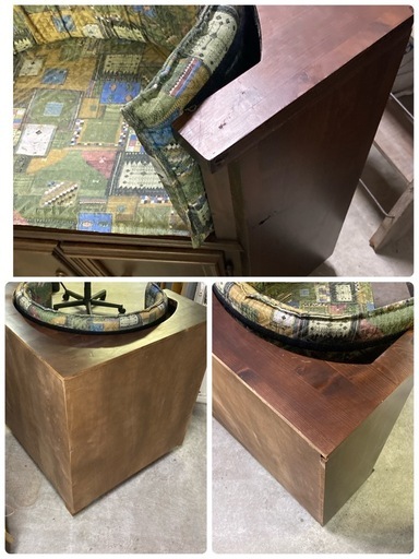 イタリア輸入品 木製コーナー キャビネット コーナーチェア