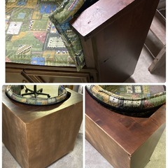 イタリア輸入品　木製コーナー　キャビネット　コーナーチェアの画像