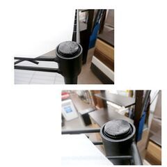4段スチールラック 幅85×高138㎝ ブラック 棚板4枚 プラスチック敷板4枚付き アルミラック シェルフ 収納棚 黒　西岡店の画像
