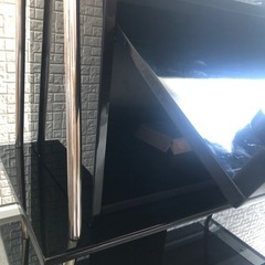 【未使用に近い】高級塗装 ブラック×ステンレス TVボード/ラック 幅80cm の画像