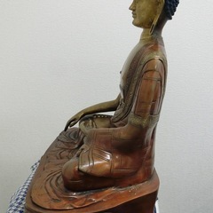 重量級・ネパール製 手彫り真鍮製ブッダ像 約30kg インテリア 仏教美術 約の画像