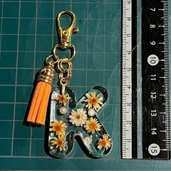 ハンドメイド＊レジンキーホルダー(オレンジ)の画像