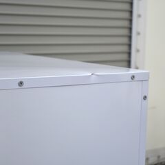 ≪zyt2364ジ限≫ 収納付き エアコン室外機カバー ホワイト 幅90cm 高さ135cm HillStone製 sg054 おもちゃ箱/アウトドア収納/小型物置/掃除用具入れ/屋外収納/中古家具/宮城県仙台市 70725-07の画像
