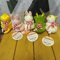 三栄貿易と郵便局コラボのたつもっち・うさもっち・へびもっちの5つセットの画像