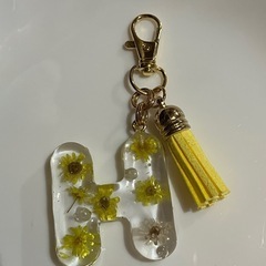 ハンドメイド＊レジンキーホルダー(黄色)の画像