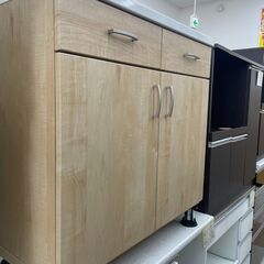 🍀NITORI🍀キッチンカウンター🍀木目調🍀コンパクト多収納🍀No.1198の画像
