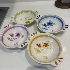 Souritsu AKECHI✿陶器✿深型皿✿花柄の画像
