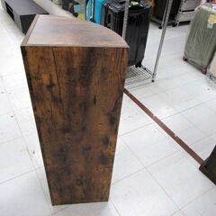 コーナーラック カラーボックス 3段 幅30cm 高さ88cm ブラウン系 収納棚 シェルフ 苫小牧西店の画像