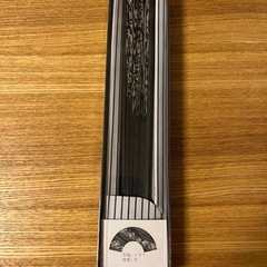 【新品未使用)　扇子　シルク　竹　波模様の画像