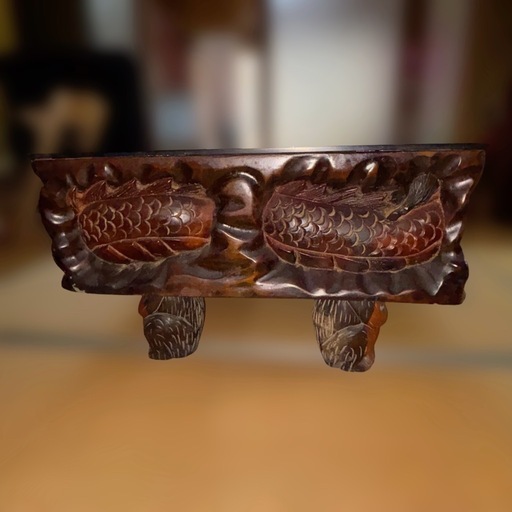 中国美術 木彫 彫刻 座卓 一枚板 テーブル