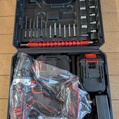 【新品未使用】電動ドライバー　ドリルセット　バッテリー2個付きの画像