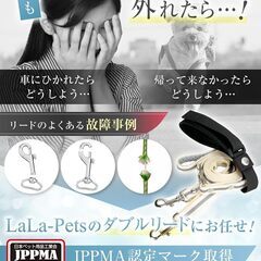 【ドッグトレーナー推薦・JPPMA認定品】犬用リード 小型犬中型犬 ダブルリードの画像