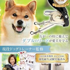 【ドッグトレーナー推薦・JPPMA認定品】犬用リード 小型犬中型犬 ダブルリードの画像