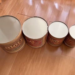 アメリカンカントリー  ティン缶4点セット　アンティーク　カントリーティン缶の画像