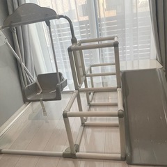 わんぱくスライダージムブランコ 透明マット付の画像