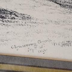 イギリス ヴィンテージ Sketch of Glyncorrwg Churchの画像