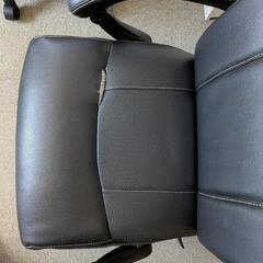 【引取の方限定】NITORI リクライニング ワーキングチェア ジズ 黒 オットマン付き 幅97cm 高さ112.5cm  奥行75.9cm 座面高さ46cm の画像
