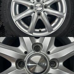 走行短め【DUNLOP WINTER MAXX WM02 155/65R14】スタッドレス【MACBES MB8 マクベス 14インチ 4.5J4HPCD100+45】タント等　(STP031)の画像