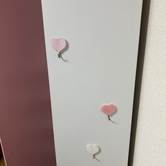 姿見 棚 鏡 ピンクの画像