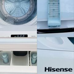 【❗️✨高年式モデル✨❗️】Hisense製 7.5kg洗濯機 2019年モデル 即日引き取り可！の画像