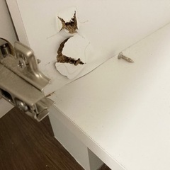 キャビネット　ホワイト（※一部木の壊れあり）の画像