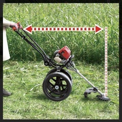 新品同様　肩掛け不要！手押し車のようなエンジン草刈機！手押し式草刈機『ビビー』AS23 の画像