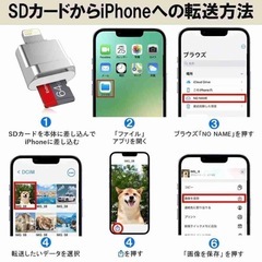 iPhoneカードリーダー×SDカード64GB 未使用　②の画像