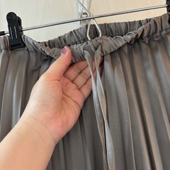 プリーツスカート　秋冬用　光沢感♡グレー
の画像