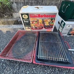 網と鉄板の2セット　キャンプ用品の画像