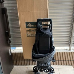 【美品】コムペット ミリミリライトアルファ　ブラック　ペットカートの画像