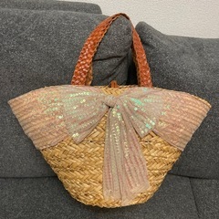 cherosita キラキラカゴバッグ & 麦わら帽子set☆の画像