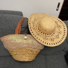 cherosita キラキラカゴバッグ & 麦わら帽子set☆の画像