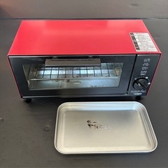 【TWINBIRD オーブントースター TS-4034型】赤 × 黒｜取扱説明書・トレー付き！
の画像