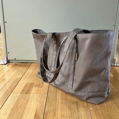 【ハンドメイド】帆布トートバッグ 肩がけ ダークグレー 0731 新品未使用の画像