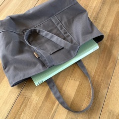 【ハンドメイド】帆布トートバッグ 肩がけ ダークグレー 0731 新品未使用の画像