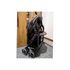 Aprica ベビーカー オプティア 両対面式 A形 ブラウン×花柄の画像