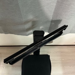 【美品】テレビスタンド 金属棚×強化ガラス土台 32〜60インチ対応／首振り＆高さ調整可／モダンデザインの画像