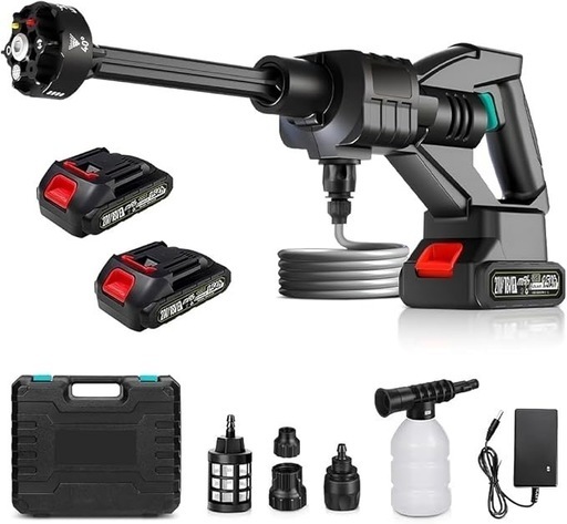 高圧洗浄機 MAX 8MPa 高圧洗浄機 コードレス 充電式 2個バッテリー付き マキタ18V互換バッテリー対応