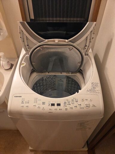 TOSHIBA ZABOON 縦型洗濯・乾燥機 AW-8VM1(W) 8kg (たらこ) 南