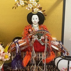 ひな祭り 雛人形セット ガラスケース付きの画像