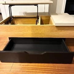 昇降式テーブル　引き出しつき　ファニチャードーム　の画像