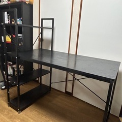 パソコンデスク デスク 棚付き ラック付きデスク 幅120cm 奥行60cmの画像