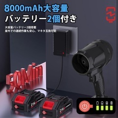 新品未使用❤️ブロワー 洗車 残量表示 大容量バッテリー 2つ付きの画像