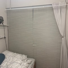 ニトリ　ブラインド　白木目の画像