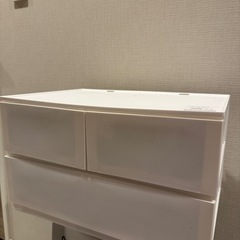 ニトリ(NITORI)引出し Nインボックス レギュラー 2段　ホワイトの画像