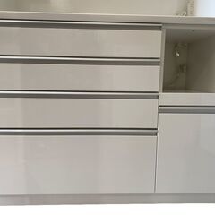 【決まりました】★【美品】ニトリ キッチンボード レンジボード 食器棚 RESUME 120-2 AG-S-WHの画像