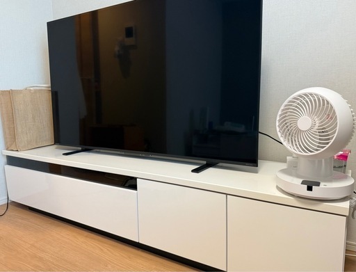【ここ出品】LOWYA テレビ台 幅180cm ホワイト LOWYA テレビ台 テレビボード ローボード ロータイプ 透明脚